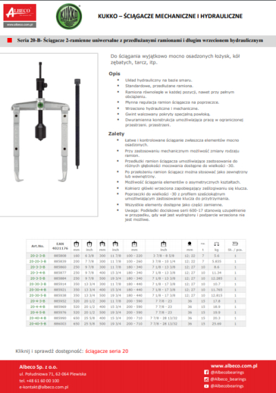 Kukko - Ściągacze mechaniczne i hydrauliczne