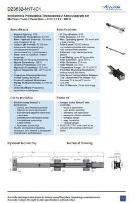 Prowadnica Accuride FULLELECTRIC® DZ3532-N17-IC1