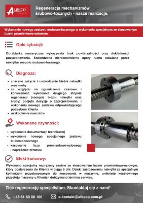 Case study 4 - Albeco Regeneracja mechanizmów śrubowo tocznych