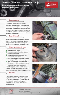 Serwis Techniczny Albeco - Ekspresowa naprawa silnika z hamulcem  - Case Study