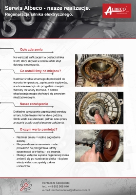 Serwis Techniczny Albeco - Regeneracja silnika elektrycznego  - Case Study