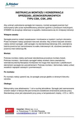 Stieber SINGLE-WAY COUPLINGS INSTALLATION AND MAINTENANCE MANUAL